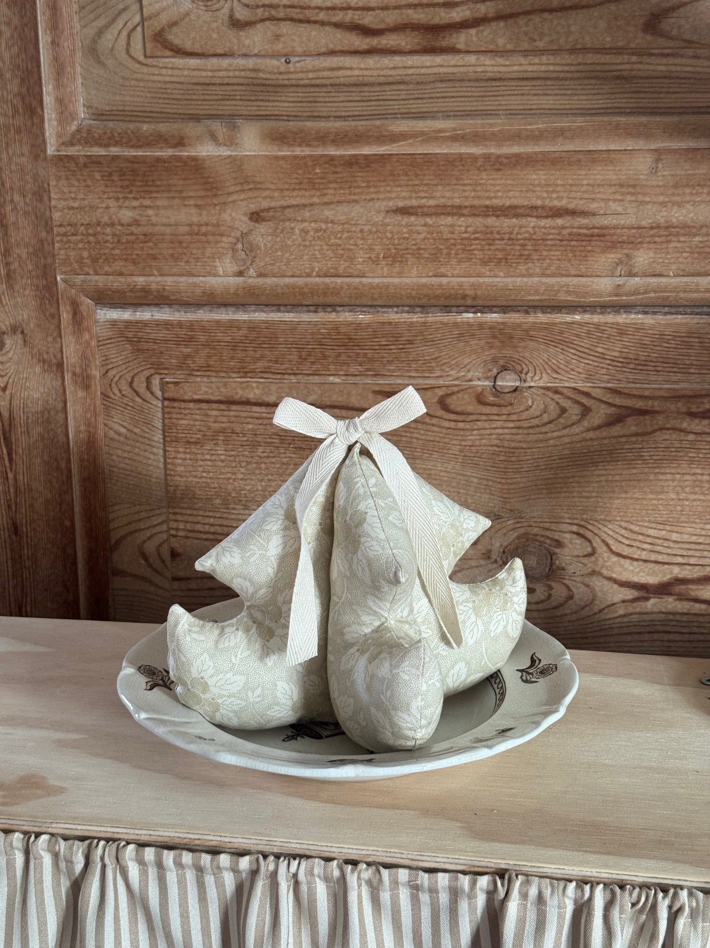 Håndlavet juletræ, beige